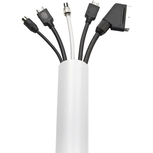 Chemin de câbles 68x18mm PVC plastique Cache-câbles semi-circulaire pour TV,  mur & sol: gris