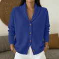 thumbnail image 2 of JULMCOMO Knit Cardigan Sweaters for Women Lapel Collar Button Down Loose Trendy Jacket Long Sleeve Casual Outfits Blue 2XL, 2 of 5