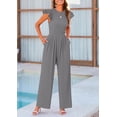 thumbnail image 4 of PRETTYGARDEN Summer Jumpsuits for Women Dressy Casual Ruffle Cap Sleeves Romper Crew Neck Rib Knit One Piece Outfits, 4 of 8
