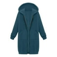thumbnail image 3 of Women's Zip Up Hoodies Long Tunic Sweatshirts Loose Long Hoodie Jacket (Navy XXL=5), 3 of 3