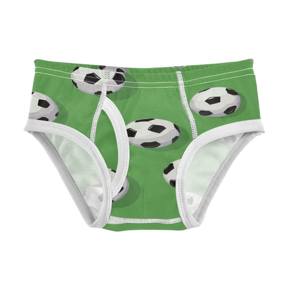 Cotton Triangle Briefs 2T-8Y, Comfortable Breathable Safety Standard Toddler & Little Kids Underwear Soccer Balls Pattern