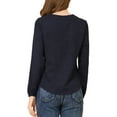 thumbnail image 3 of INSPIRE CHIC Women's Valentine's Day Ruffle Neck Long Sleeve Blouse Shirts XS Dark Blue, 3 of 7