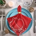 thumbnail image 3 of GZHJMY Valentine's Day Beautiful Couple Hearts Floral Cloth Napkins, Set of 4 20 x 20 Inch Soft & Comfortable Polyester Dinner Napkin for Family, Restaurant, Weddings, Parties, 3 of 4