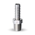 thumbnail image 1 of MAACFLOW 1/4"" macho NPT (rosca OD 0.45"") a 5/16"" manguera ID púas conector adaptador de acero inoxidable (paquete de 1), 1 of 5