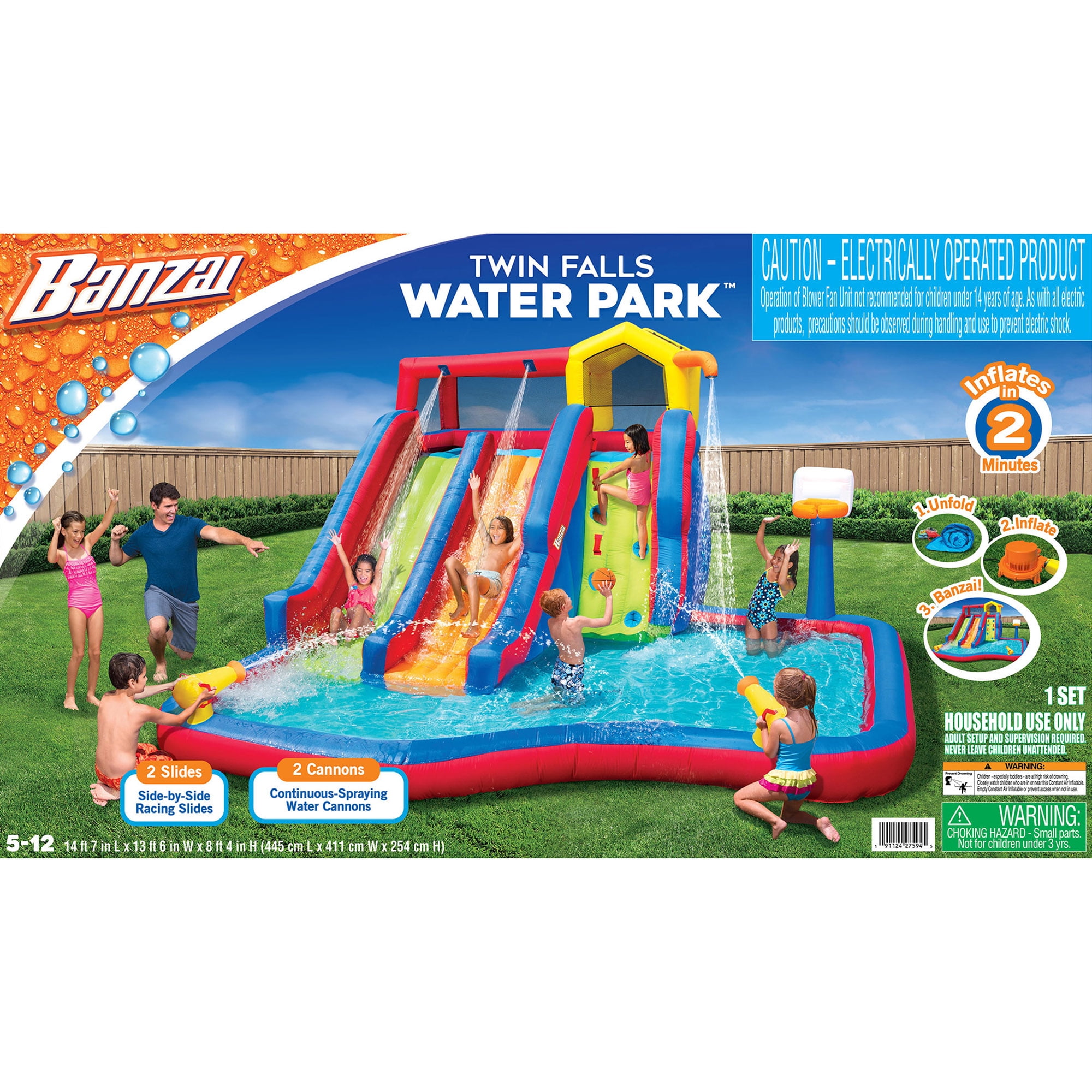Banzai Inflatable Safari Splash Water Park, Length: 14 ft, Width 