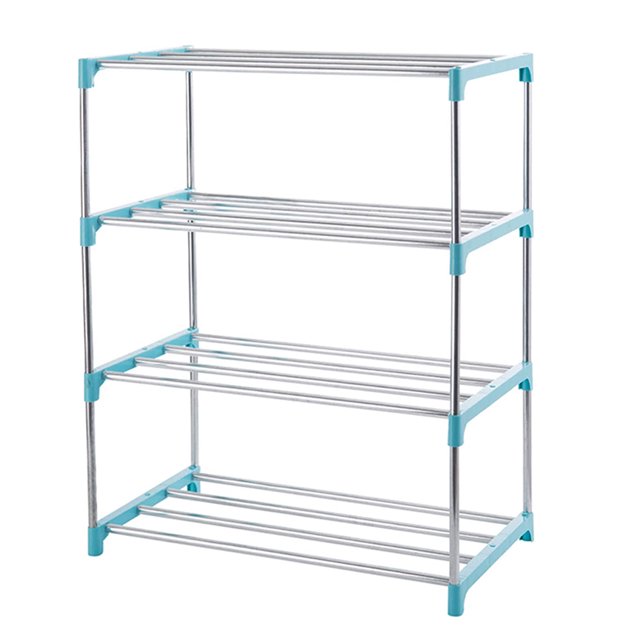 Cateissary Zapatero de 4 niveles, desmontable, a prueba de polvo, de Metal y plástico, para zapatos, para el hogar, para ahorrar espacio, organizador de Almacenamiento y organización del hogar Azul Cateissary HA005107-01