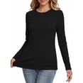 thumbnail image 2 of MOSHU 3 Pack T Shirts for Women Ribbed Long Sleeve Shirts Crew Neck Slim Fit Undershirts Casual Fall Tight Tops, 2 of 8