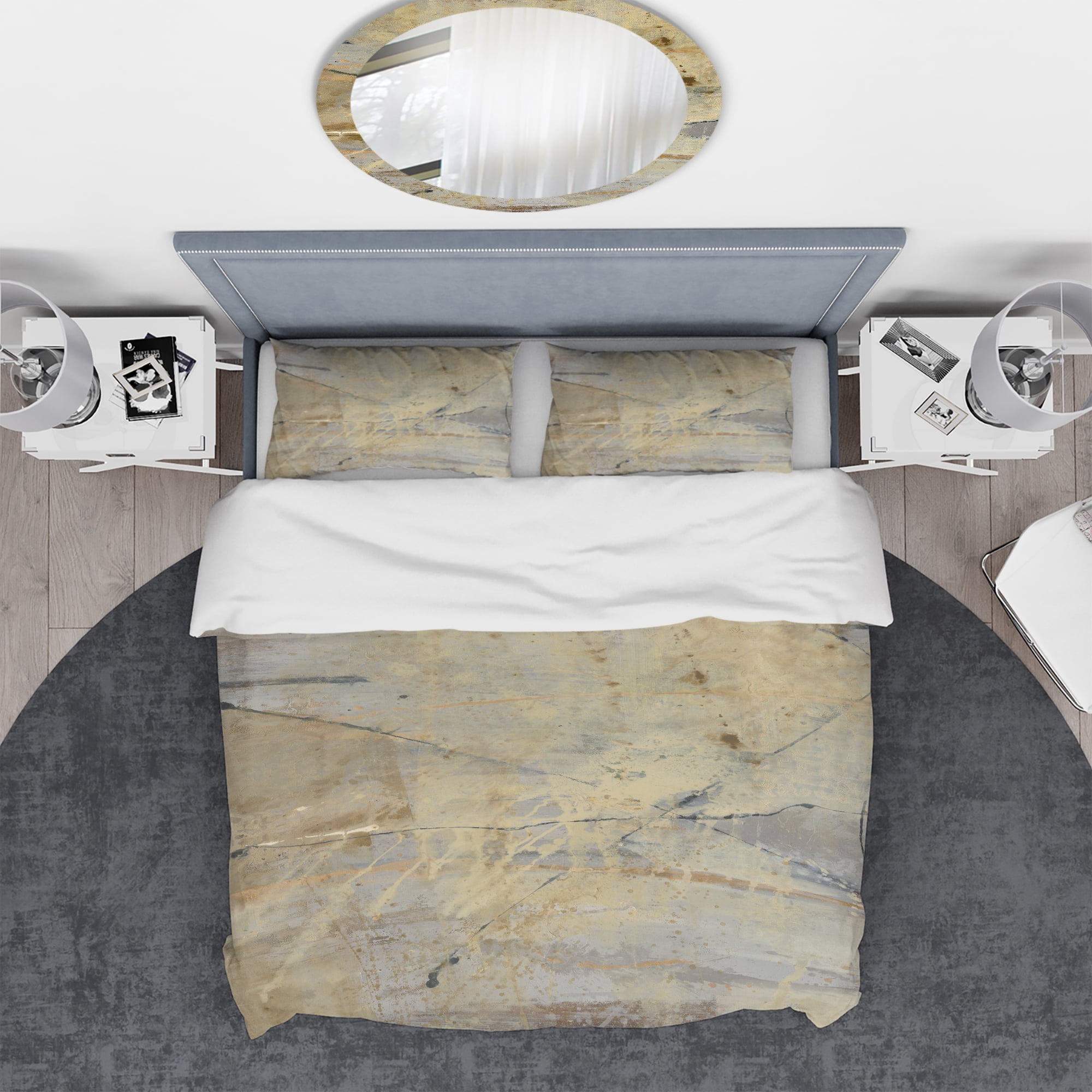 Designart 'Geometric Cream Block III' Geometric Duvet Cover Set