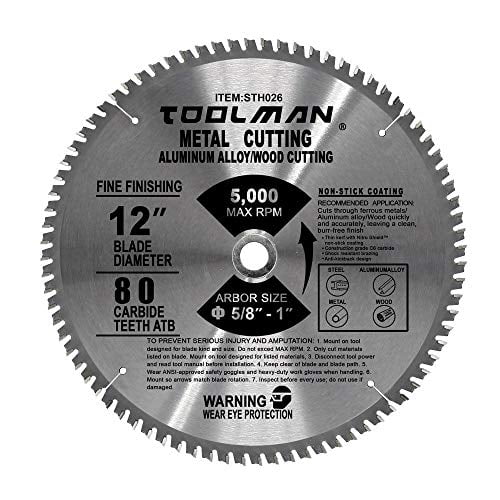 Toolman 12'' 80T Circular Saw Blade Premium For metal, aluminum, wood, steel cutting STH026