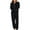 Black, variant on Women's Zipper Sweatshirt Set Casual Sports Pocket Sweatpants Two Piece Outfit