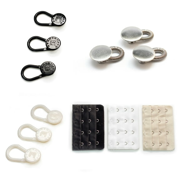12-Pack Button Pant & 4-Hook Bra Extender - Add Size to Your Clothing - by More of Me to Love