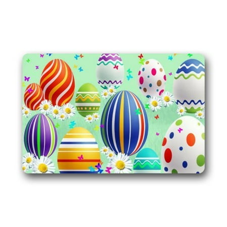 - WinHome Happy Easter Colorful Eggs Doormat Floor Mats Rugs Outdoors/Indoor Doormat Size 30x18 inches