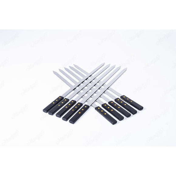 Classic Stainless Steel Skewers with Wooden Handles