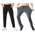 thumbnail image 4 of ASUDESIRE 2 Pack Men's Sweatpants Quick Drying Open Bottom Active Athletic Casual Pants Jogger Running Workout Gym Pants with Pockets, 4 of 7