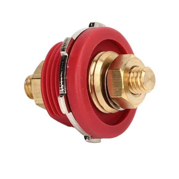 Thru Panel Battery Terminal, High Strength Stable Performance Thru Panel Battery Connector Safe Connection 3/8in For RV For Boat Black,Red