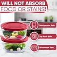 thumbnail image 4 of Replacement Lids for Pyrex Containers Round Glass Food Plastic (2) 2-Cup (2) 4-Cup (2) 7-Cup (Red), 4 of 6