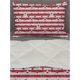 thumbnail image 3 of 4th of July Comforter & Sham Bedding Set, Stripes with Stars Freedom and Liberty of the USA National Holiday, 3 pcs Duvet Set Microfiber Filling Quilt, 5 Sizes, Royal Blue Beige Red, by Ambesonne, 3 of 4