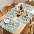 thumbnail image 5 of Bohemian Placemats Set of 1, Vintage Distressed Light Green Ethnic Geometric Floral Non-Slip Place Mats Washable Table Mats for Kitchen Dining Table Decorations Indoor/Outdoor, 5 of 9