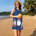 thumbnail image 3 of Naloa Three Gnome Independence Day Print Women's Summer Spring Casual Beach Sundress,Vacation Sleeveless Tank Crewneck Loose Dresses, 3 of 7