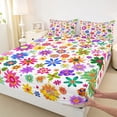 thumbnail image 3 of Homewish Kawaii Vintage Flowers 4pcs Bed Sheets For Boys Girls,Colorful Floral Blossoms King Sheets,Spring Garden Super Cozy Sheet Set,Luxury Bedroom Decor, 3 of 7