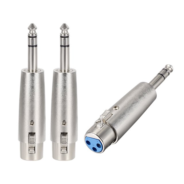 Unique Bargains XLR Female to 1/4' Male TRS Adapter,Stereo Plug In Balanced Audio Connector,Mic Female Plug 6pcs