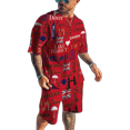 thumbnail image 2 of Conjunto de camiseta y pantalones cortos para hombre 2024, talla asiática, letras impresas en 3D, ropa urbana para vacaciones en la playa, 2 of 4