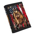thumbnail image 2 of CHAQLIN Polyester Children's Wallet with Big Capacity Lightweight Kids Purse for Travel, Vintage American Flag with Wolf & Camo Leaf Pattern Trifold Card Wallet, 2 of 7