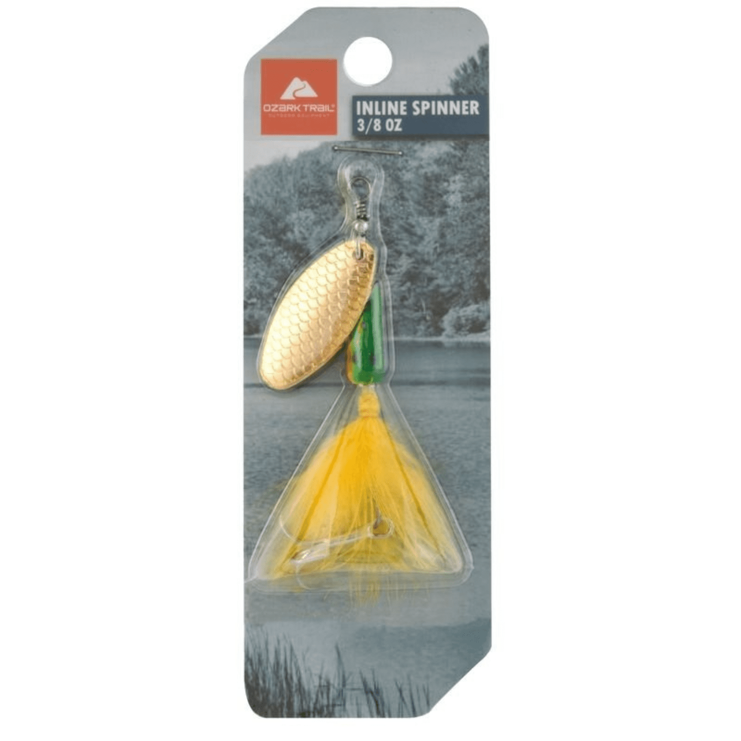 (6 pack) Ozark Trail 3/8 oz Fire Tiger Inline Spinner Fishing Lure for Bass and Trout