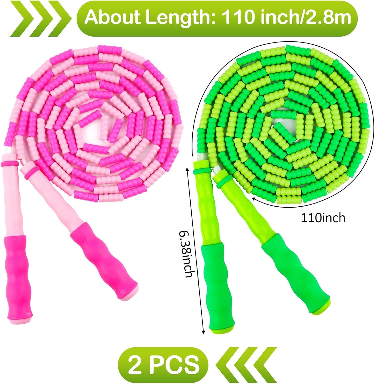 Adjustable Jump Ropes Segmented Soft Beaded Skipping Rope