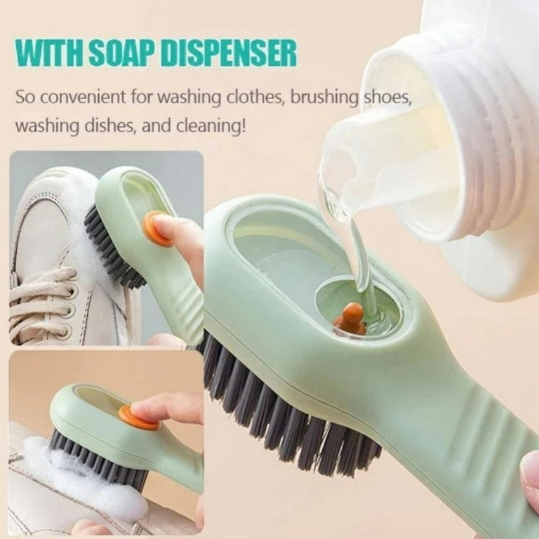 2Pcs 2 in 1 Automatic Liquid Adding Laundry Brush, Scrub Brush with Soap  Dispenser, Shoes Scrubbing Brush, Household Multifunctional Hydraulic