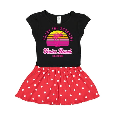 

Inktastic Summer Enjoy the Sunshine Venice Beach California in Pink Gift Toddler Girl Dress