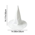 thumbnail image 3 of JHyouerji Witch Hat Hanging Ornament 15x14x14in White Halloween Window Party Wall Soft Decor Pendant, 3 of 7