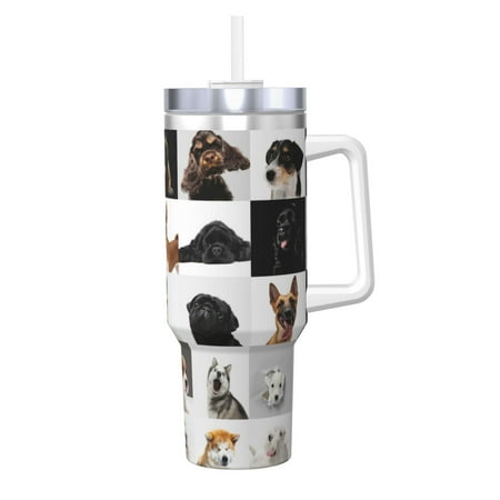 

Ocsxa dogs pets collage Print 40oz Stainless Steel Vacuum Insulated Tumbler Car Cup Coffee Mug with Spillproof Lid Keep Your Drink Hot or Cold on the Go