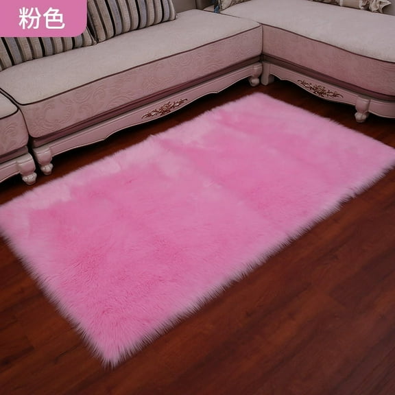 Namzi Solid Color Plush Table Runner,Faux Sheepskin Decorative Shaggy Dresser Scarf,Not-Slip Desk Pad,Luxury False Fur Dresser Tablecloth-Deep pink 40x60cm(15.75x23.62inch)