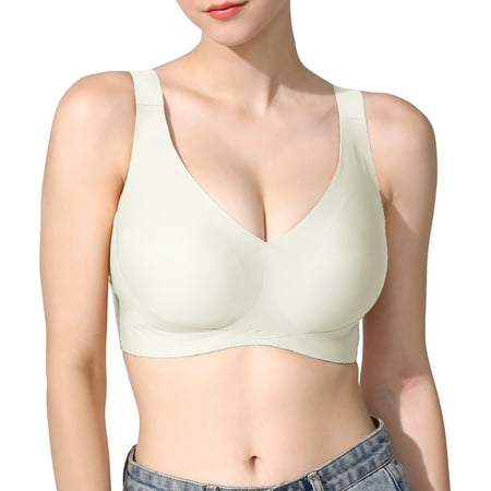 

FallSweet Plus Size Bra for Women Seamelss Wire Free Lift Support Bra