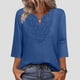 thumbnail image 1 of TaTaai Bohemian Solid Color Women Blouse 3/4 Sleeve V Neck Loose Fit Soft Breathable Casual Holiday Beach Daily Wear Fashion Top Gift, 1 of 9
