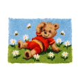 thumbnail image 2 of Alfombra de Bordado Kit de Gancho de Pestillo Alfombra de Ganchillo Fabricación Oso Flor 52x38cm Hugo Kits de enganche de pestillo para alfombras, 2 of 10