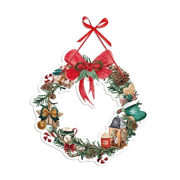 Letrero colgante para puerta de Navidad, adorno de pared para fiestas navideñas, decoración para de Navidad, festivales, sala de estar, casa de 30cm x 30cm