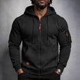 thumbnail image 6 of Mens Hoodies Zip Up Sweatshirt, Drawstring Hood Kangaroo Pocket Athletic Jacket, Casual Fall Winter Tops, 6 of 7