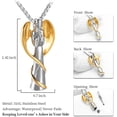 thumbnail image 2 of Angel Lady Stainless Steel Cremation Pendant Necklace Ashes Keepsake Holder Memorial Urn Jewelry for Human Ashes, 2 of 5