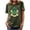 Army Green, variant on Fesfesfes Womens V Neck T Shirts Womens Fashion Print Tops Short Sleeve Out Blouse Funny Round Neck T-Shirt Tops Women's T-Shirts L(US:8)