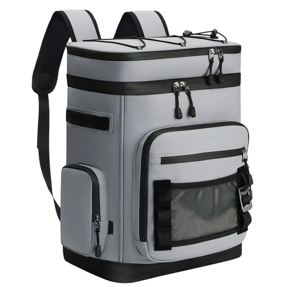 Mochila Nevera Aislante 30L - 2 Compartimentos, Impermeable, Capacidad 48 Latas, para Playa y Camping