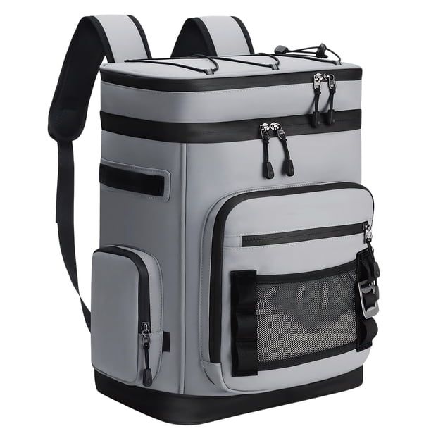 Mochila Nevera Aislante 30L - 2 Compartimentos, Impermeable, Capacidad 48 Latas, para Playa y Camping