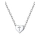 thumbnail image 1 of Silvora mujer corazón inicial collar de plata de ley 925 letra T colgante gargantilla alfabeto joyería para esposa mamá hija con caja de regalo, 1 of 8