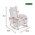 thumbnail image 7 of 27.6"W Modern Accent Chair with High Backrest, Lounge Rocking Chair with Side Pockets & Armrests, Upholstered Glider Chair with Solid Wood Base for Bedroom & Living Room, Dark Grey, 7 of 7