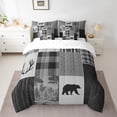 thumbnail image 2 of Erosebridal Farmhouse Bear Bedding Sets Queen Size, Grey Patchwork Comforter Sets with Sheets, Rustic Lodge Cabin Decor, 7pcs, 2 of 5