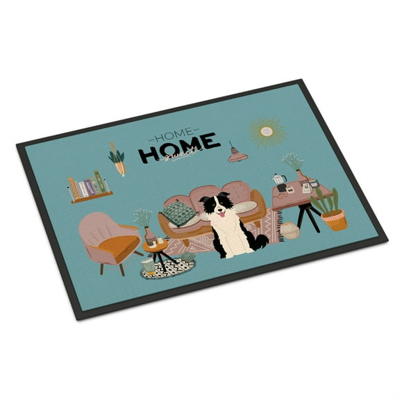 Black White Border Collie Sweet Home Indoor or Outdoor Mat 24x36 CK7963JMAT