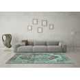 thumbnail image 3 of Ahgly Company Indoor Square Persian Light Blue Traditional Area Rugs, 4' Square, 3 of 4