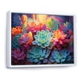 thumbnail image 2 of Designart "Twilight Succulents Colorful Allure" Floral Floater Framed Wall Art Print, 2 of 7