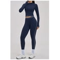 thumbnail image 3 of PISONIC Womens Two Piece Tracksuit Set Long Sleeve Zipper Jacket with Athletic High Waist Leggings Workout Outfit, 3 of 5